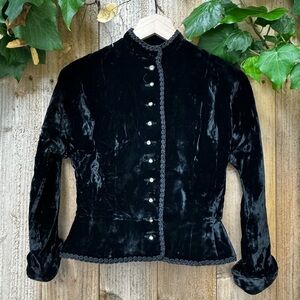 Vintage Victorian Style Crushed Velvet Blouse